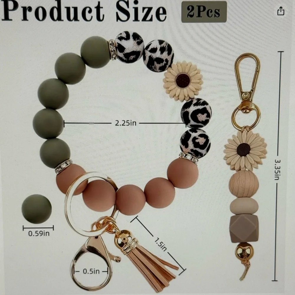 Beaded Tassel Keychain Bracelet & Bag Charm Set  (Pick 1 Set)